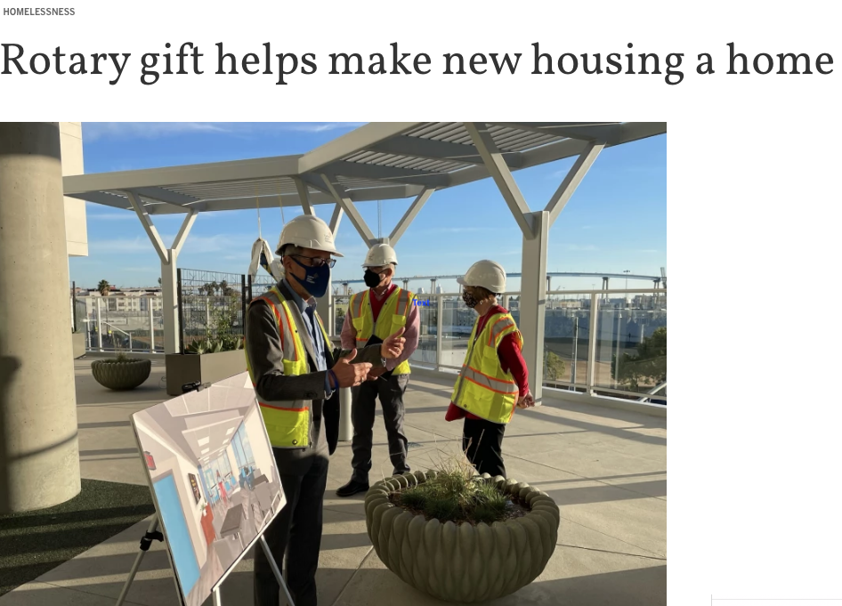 Father Joe's Receives Donation from San Diego Downtown Breakfast Rotary Rotary Club of San